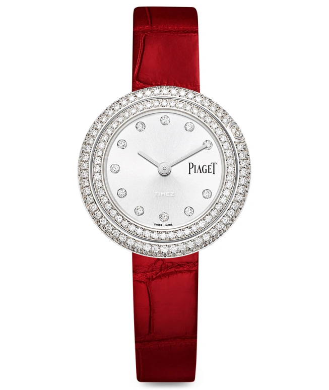 Piaget,Possession 34mm,34mm,White Gold,Silver,Quartz,In-house Caliber,Sapphire,Crystal Glass,G0A43095