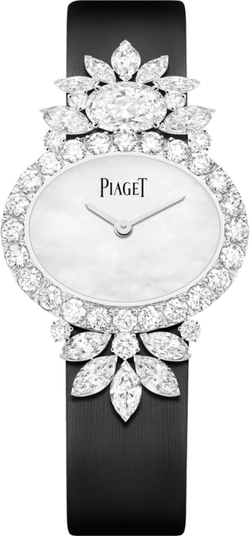 Piaget,High Jewellery 27x21mm,27x21mm,White Gold,Silver White,Quartz,In-house Caliber,Sapphire,Crystal Glass,G0A45029