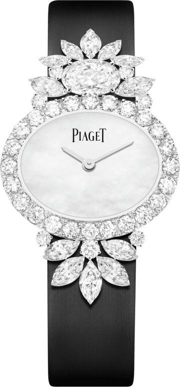 Piaget,High Jewellery 27x21mm,27x21mm,White Gold,Silver White,Quartz,In-house Caliber,Sapphire,Crystal Glass,G0A45029