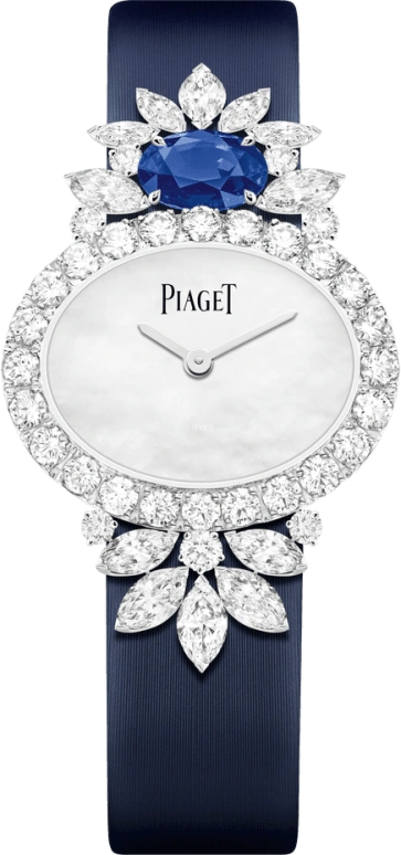 Piaget,High Jewellery 27x21mm,27x21mm,White Gold,Silver White,Quartz,In-house Caliber,Sapphire,Crystal Glass,G0A45026
