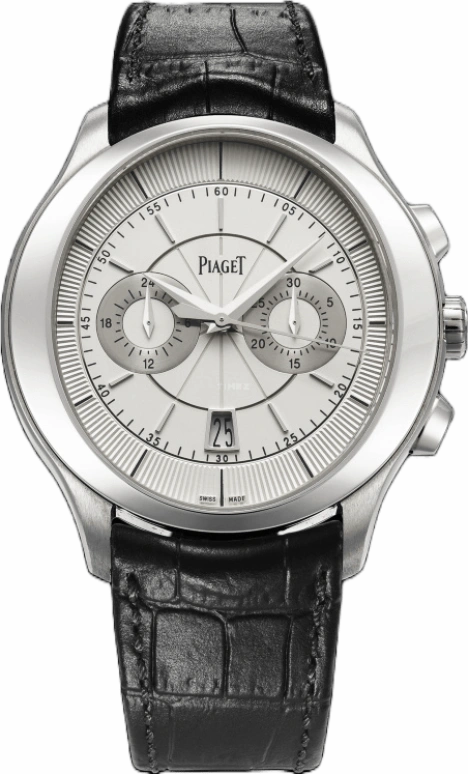 Piaget,Gouverneur 43mm,43mm,White Gold,Silver,Automatic,Chronograph,Date,Flyback,Column Wheel,50hours,In-house Caliber,G0A38112