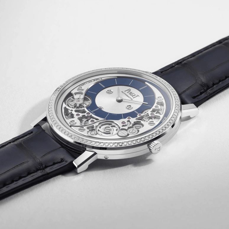 Piaget,Altiplano 41mm,41mm,White Gold,Silver,Blue,Automatic,In-house Caliber,Sapphire,Crystal Glass,G0A45121