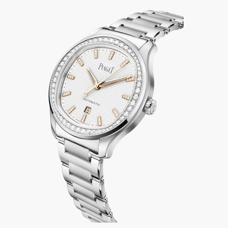 Piaget,Polo 36mm,36mm,Stainless Steel,Rose,White,Automatic,Day,40hours,G0A46019