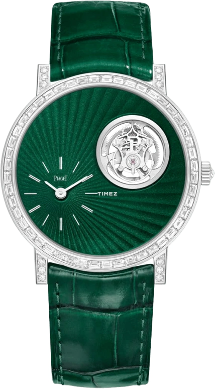 Piaget,Altiplano 41mm,41mm,White Gold,Transparent,Green,In-house Caliber,Sapphire,Crystal Glass,Setting,Diamonds,G0A45035