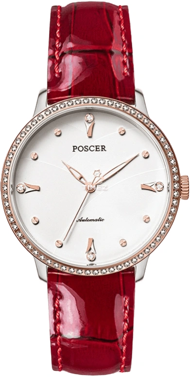 POSCER,Only 32mm,32mm,Stainless Steel,White,Automatic,Sapphire,Glass,Round,P,P.6162L.REW