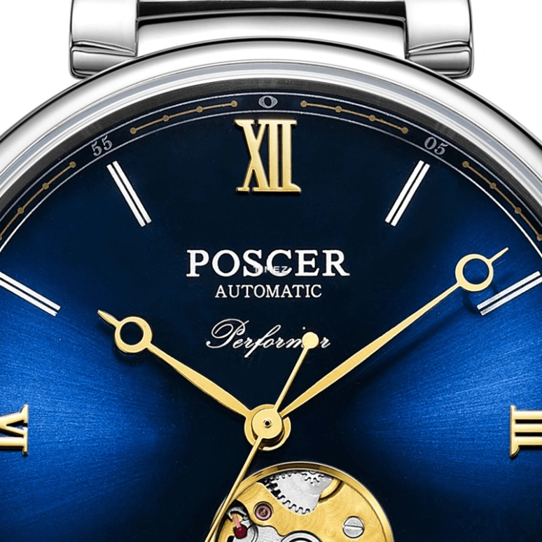 POSCER,Performer 41mm,41mm,Stainless Steel,Blue,Automatic,Sapphire,Glass,Round,P,P.6608M.WWU