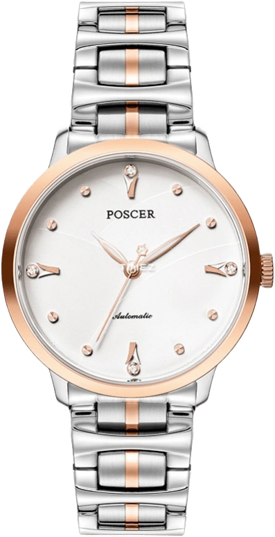 POSCER,Only 32mm,32mm,Stainless Steel,White,Automatic,Sapphire,Glass,Round,P,P.6162L.RRW