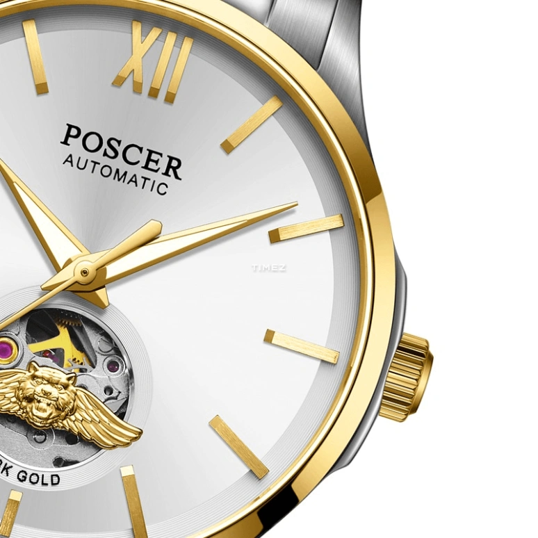 POSCER,Classic of the times 44mm,44mm,Stainless Steel,Silver,Automatic,Sapphire,Glass,Round,P,P.6221MK.VVW