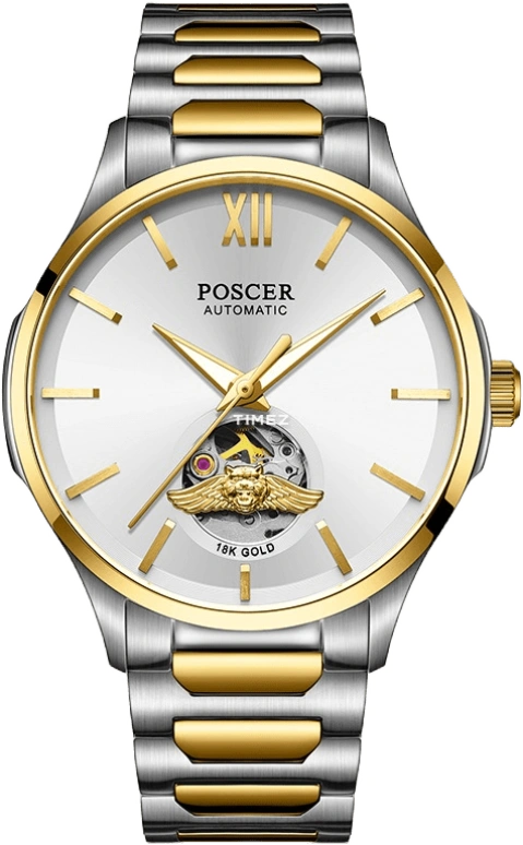 POSCER,Classic of the times 44mm,44mm,Stainless Steel,Silver,Automatic,Sapphire,Glass,Round,P,P.6221MK.VVW