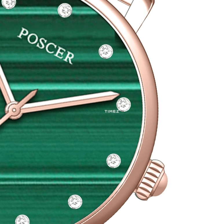 POSCER,Yayun 31mm,31mm,Stainless Steel,Green,Quartz,Day,Sapphire,Glass,P,P.8298L.RRL