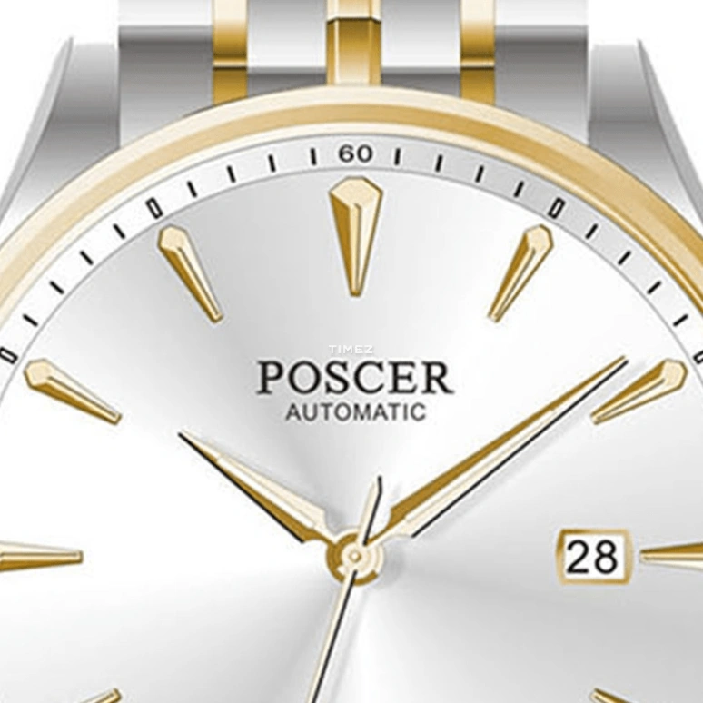 POSCER,classics 30mm,30mm,Stainless Steel,Silver,Automatic,Day,Sapphire,Glass,P,P.6156L.VVW