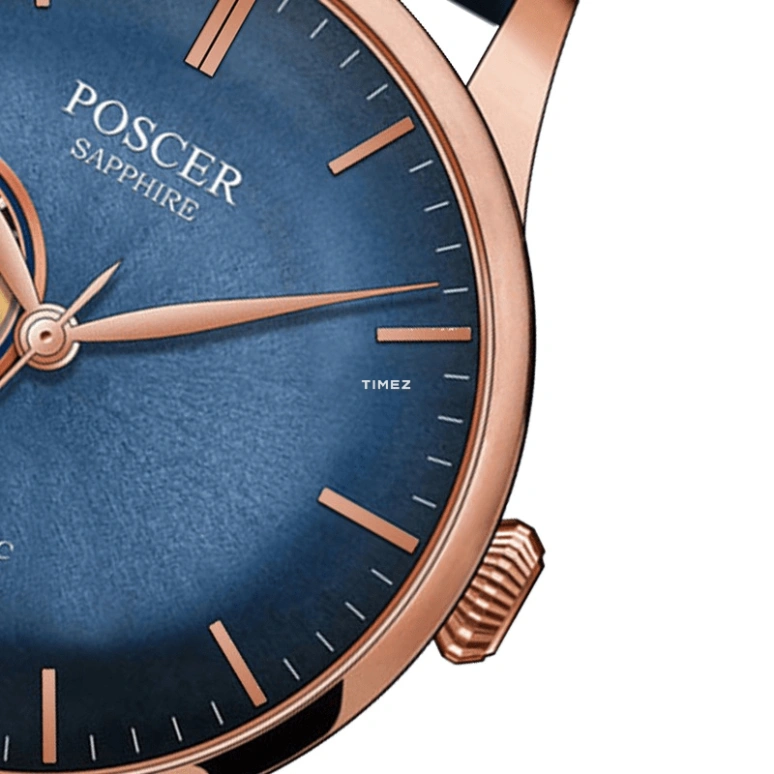 POSCER,Gentleman 40.50mm,40.50mm,Stainless Steel,Blue,Automatic,Sapphire,Glass,Round,P,P.6118M.RUU