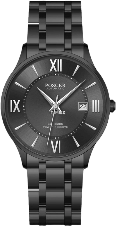 POSCER,classics 42mm,42mm,Stainless Steel,Black,Automatic,Day,Sapphire,Glass,P,P.6217M.BBB