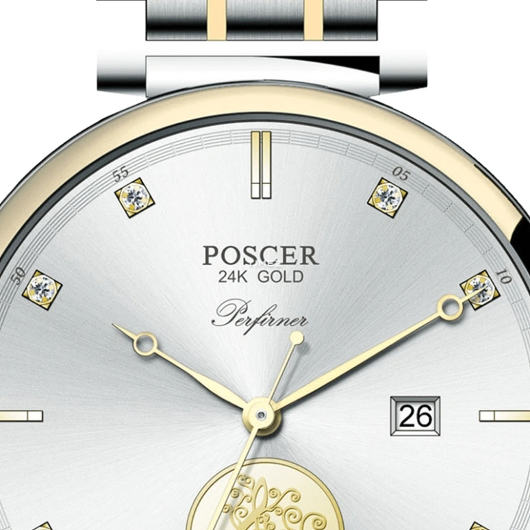 POSCER,Performer 41mm,41mm,Stainless Steel,Silver,Quartz,Day,Sapphire,Glass,P,P.8602MK.VVW