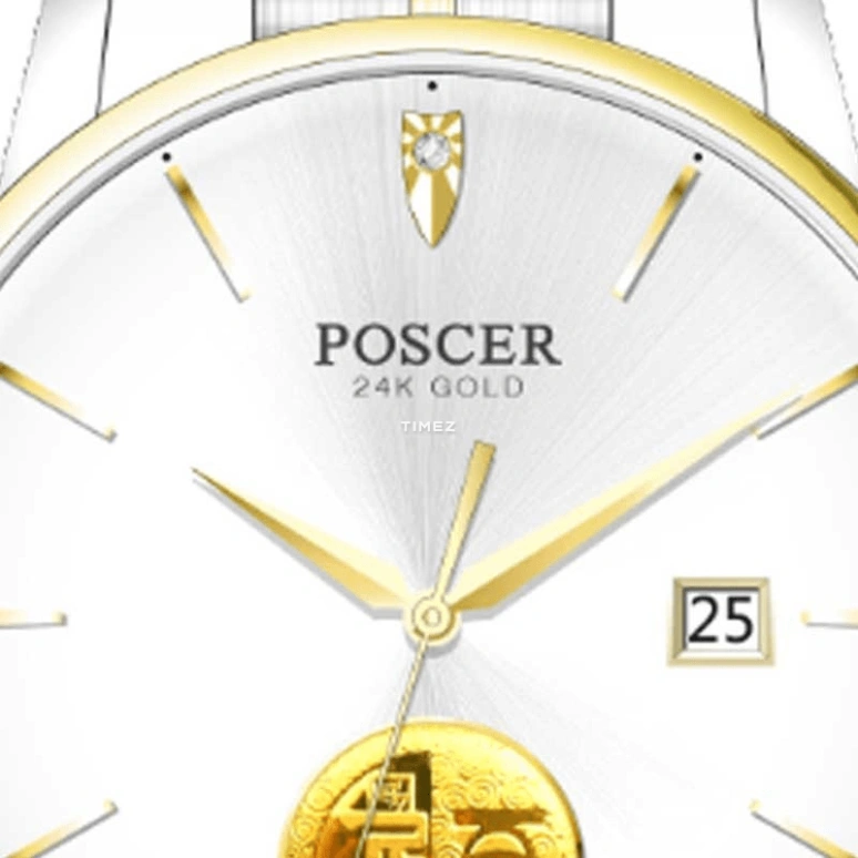 POSCER,Simple love 31.50mm,31.50mm,Stainless Steel,Silver,Automatic,Day,Sapphire,Glass,P,P.6163MK.VVWD
