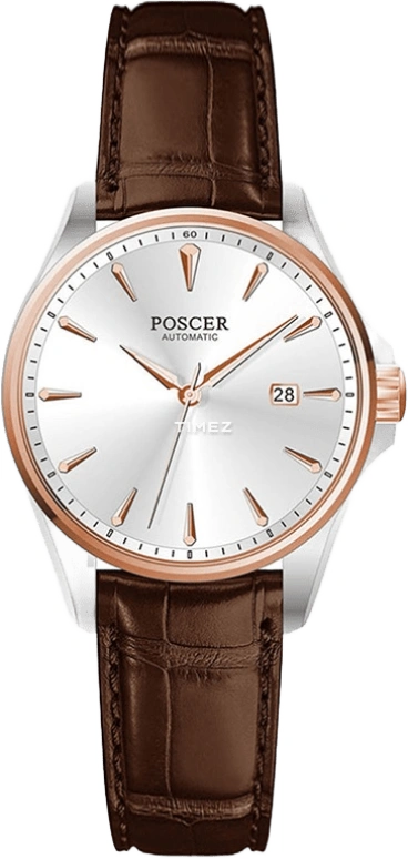 POSCER,classics 30mm,30mm,Stainless Steel,Silver,Automatic,Day,Sapphire,Glass,P,P.6156L.RFW