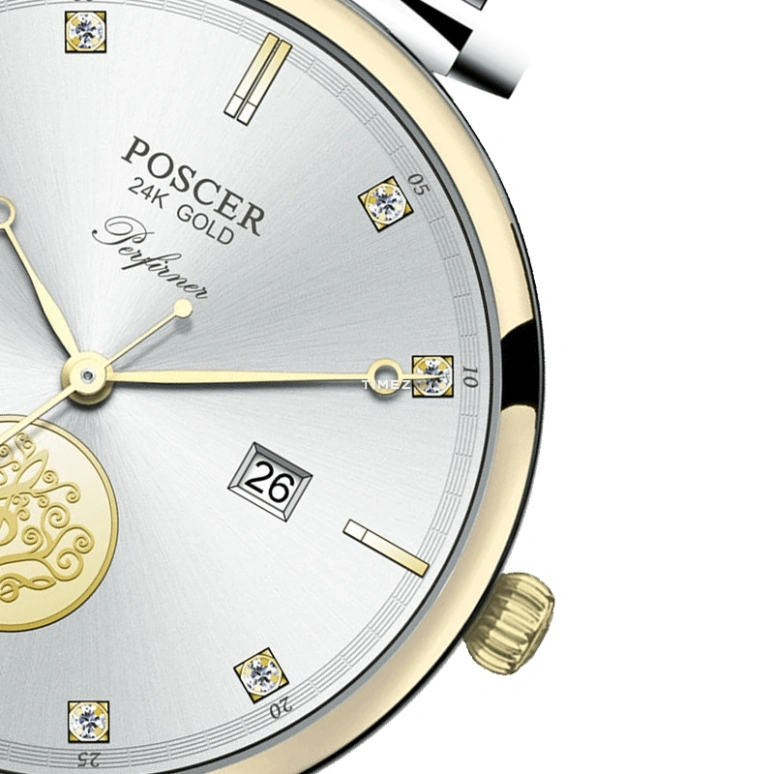 POSCER,Performer 41mm,41mm,Stainless Steel,Silver,Quartz,Day,Sapphire,Glass,P,P.8602MK.VVW