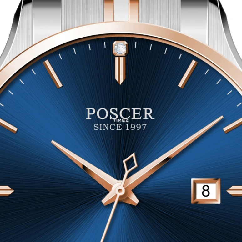 POSCER,classics 41.50mm,41.50mm,Stainless Steel,Blue,Automatic,Day,Sapphire,Glass,P,P.6203M.RRU