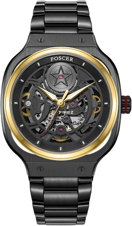 POSCER,Ptime 41mm,41mm,Stainless Steel,Black,Skeleton,Automatic,Sapphire,Glass,Other,P,P.6220M.VBB