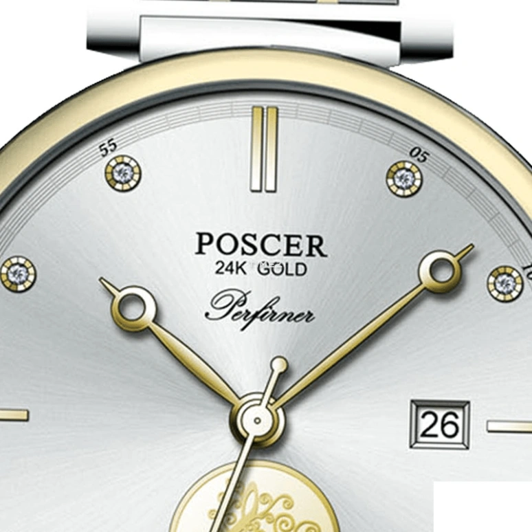 POSCER,Performer 30mm,30mm,Stainless Steel,Silver,Automatic,Sapphire,Glass,Round,P,P.8602LK.VVW
