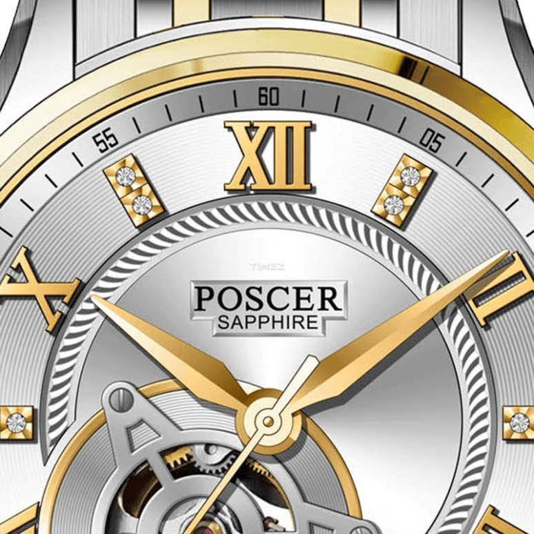 POSCER,Bereente 41mm,41mm,Stainless Steel,Silver,Automatic,Sapphire,Glass,Round,P,P.6085M.VVW