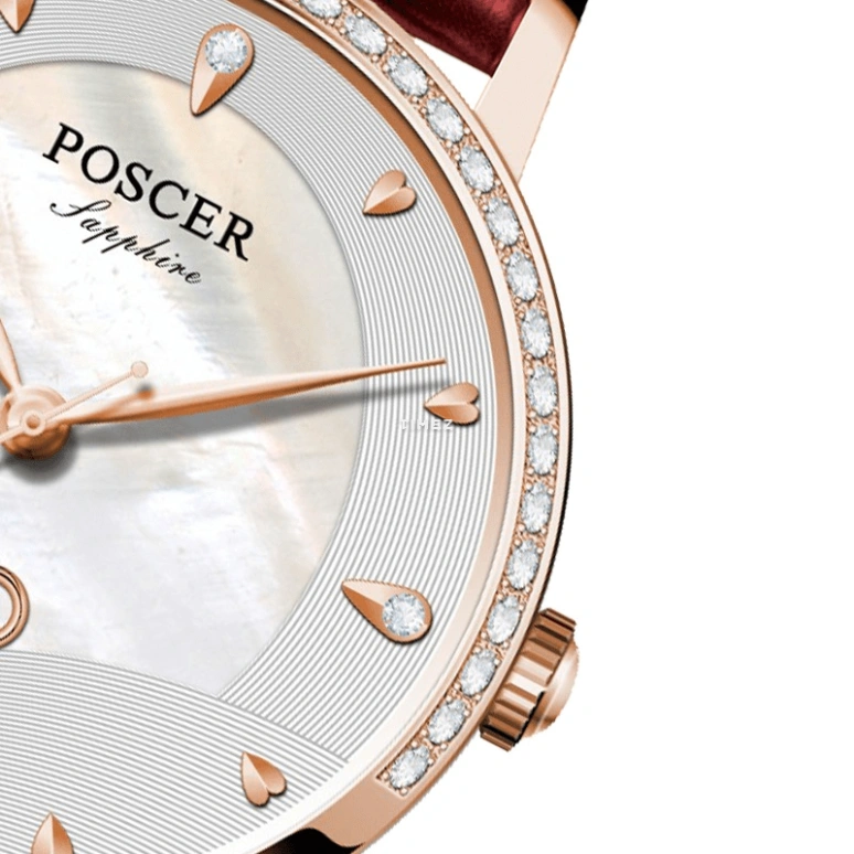 POSCER,Yayun 28.50mm,28.50mm,Stainless Steel,Silver White,Quartz,Sapphire,Glass,Round,P,P.8291L.REW