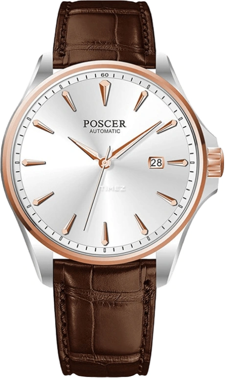 POSCER,classics 42mm,42mm,Stainless Steel,Silver,Automatic,Day,Sapphire,Glass,P,P.6156M.RFW
