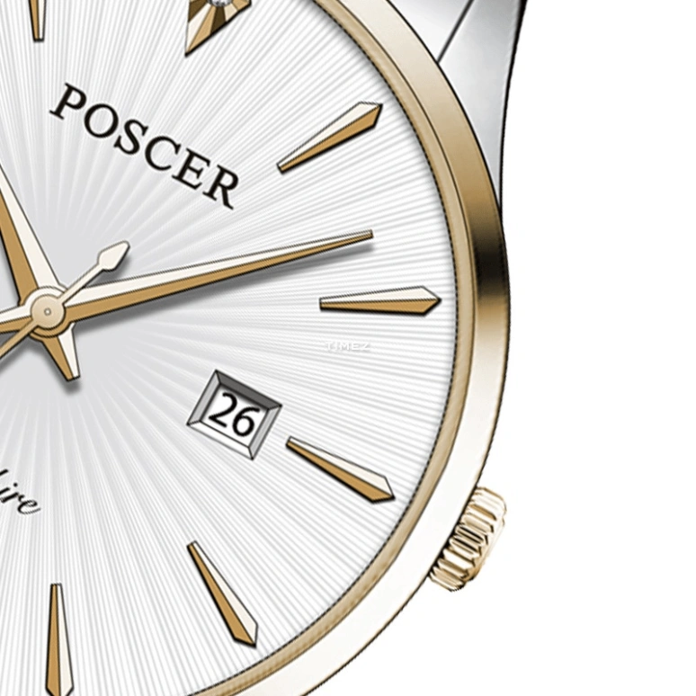 POSCER,classics 30mm,30mm,Stainless Steel,Silver White,Automatic,Day,Sapphire,Glass,P,P.8282L.VVW