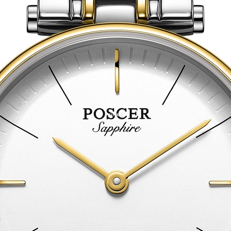 POSCER,Simple love 28.80mm,28.80mm,Stainless Steel,White,Quartz,Day,Sapphire,Glass,P,P.8278L.VVW