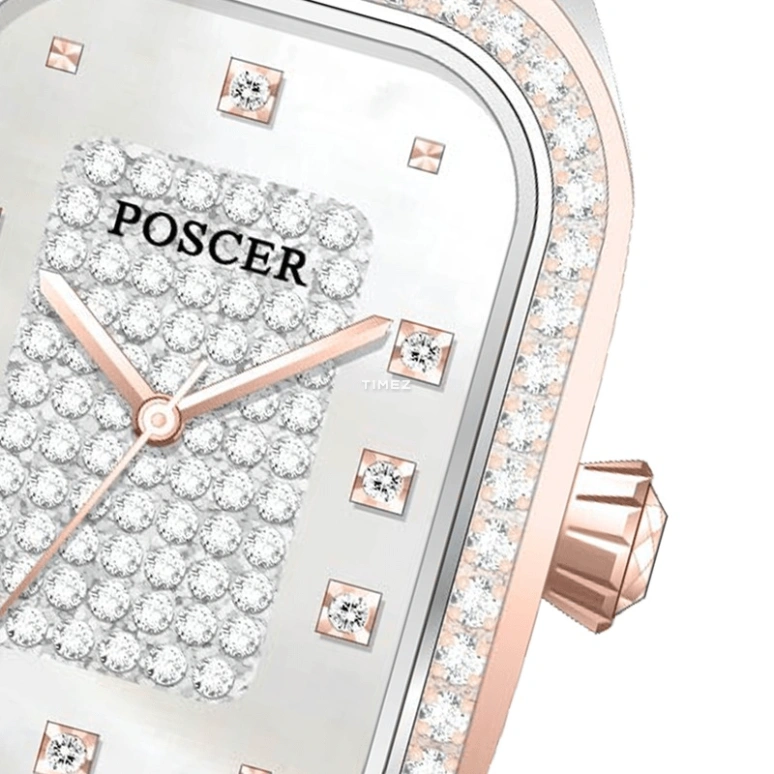 POSCER,Coronet 27.50x21.50mm,27.50x21.50mm,Stainless Steel,Silver,Quartz,Sapphire,Glass,Rectangular,P,P.8319L.RRW