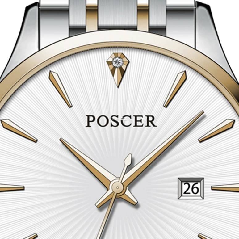 POSCER,classics 30mm,30mm,Stainless Steel,Silver White,Automatic,Day,Sapphire,Glass,P,P.8282L.VVW