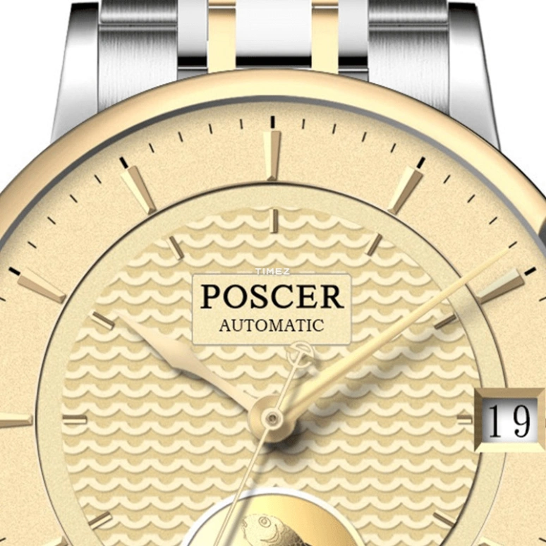 POSCER,Sun moon and stars 28mm,28mm,Stainless Steel,Gold,Automatic,Day,Sapphire,Glass,P,P.6601LK.VVG
