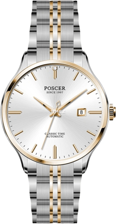 POSCER,Classic of the times 41.50mm,41.50mm,Stainless Steel,Silver,Automatic,Day,Sapphire,Glass,P,P.6203M.VVW