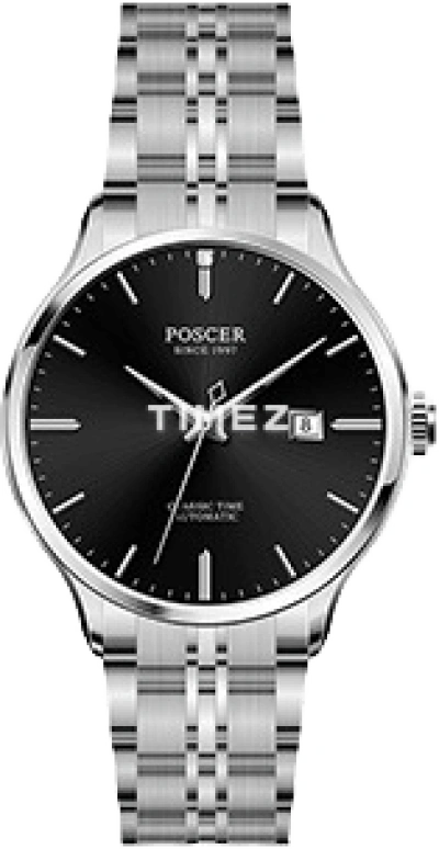 POSCER,classics 41.50mm,41.50mm,Stainless Steel,Black,Automatic,Day,Sapphire,Glass,P,P.6203M.WWB