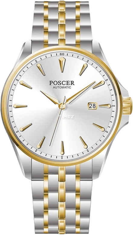 POSCER,classics 42mm,42mm,Stainless Steel,Silver,Automatic,Day,Sapphire,Glass,P,P.6156M.VVW