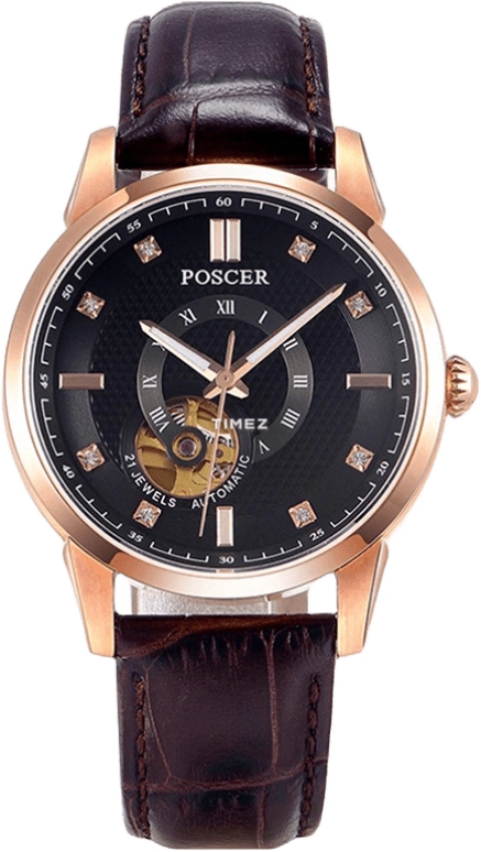 POSCER,Bereente 41mm,41mm,Stainless Steel,Black,Automatic,Sapphire,Glass,Round,P,P.6080M.RFB