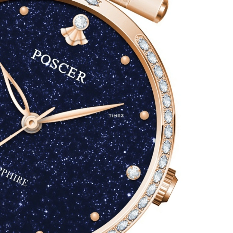 POSCER,Lover's Knot 30.50mm,30.50mm,Stainless Steel,Blue,Automatic,Sapphire,Glass,Round,P,P.8300L.RRU