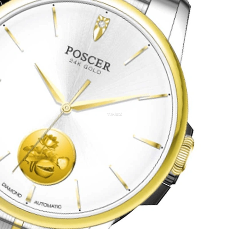 POSCER,Simple love 31.50mm,31.50mm,Stainless Steel,Silver,Automatic,Sapphire,Glass,Round,P,P.6163LK.VVWD