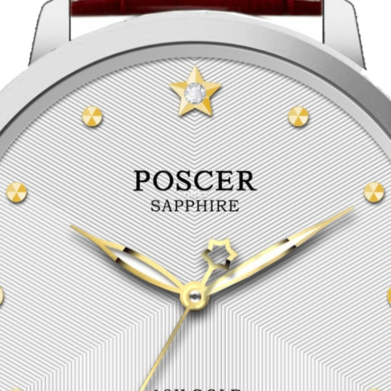 POSCER,Only 32mm,32mm,Stainless Steel,Silver,Quartz,Sapphire,Glass,Round,P,P.8308LK.WEW