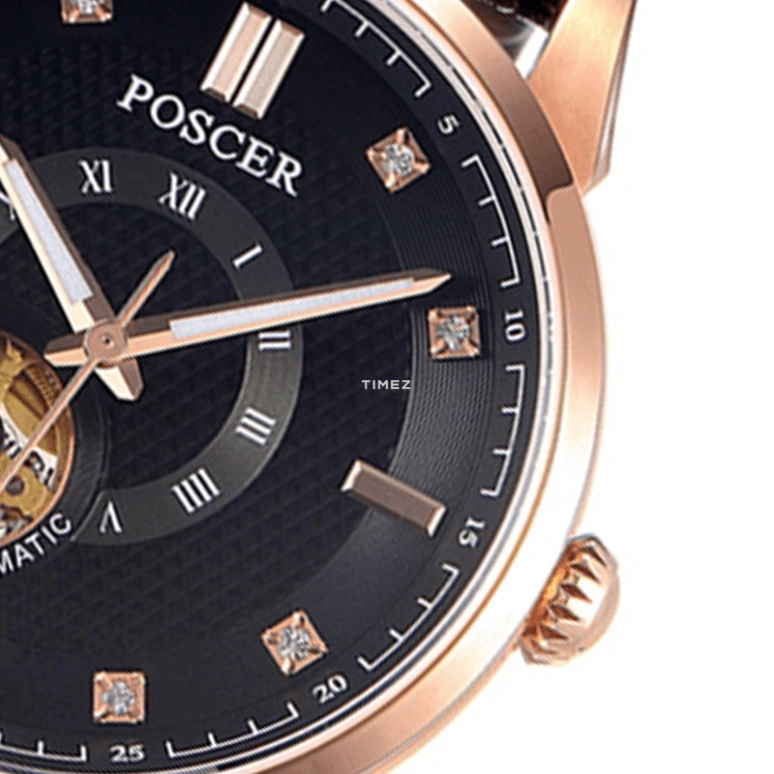 POSCER,Bereente 41mm,41mm,Stainless Steel,Black,Automatic,Sapphire,Glass,Round,P,P.6080M.RFB