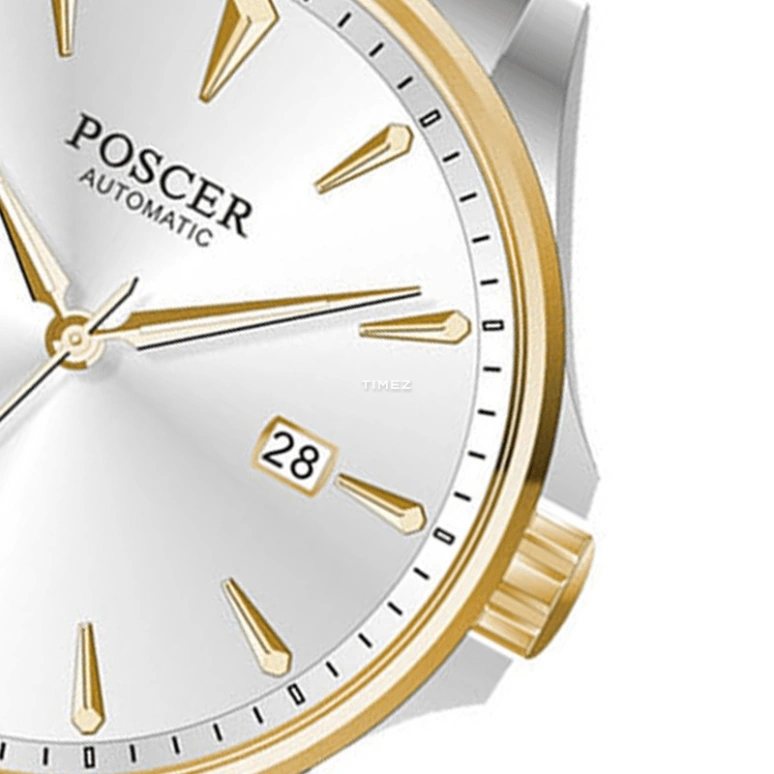POSCER,classics 30mm,30mm,Stainless Steel,Silver,Automatic,Day,Sapphire,Glass,P,P.6156L.VVW
