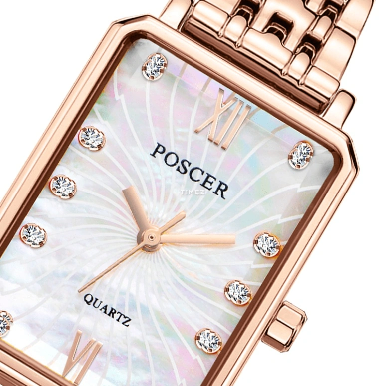 POSCER,Yayun 28x21mm,28x21mm,Stainless Steel,Silver White,Quartz,Sapphire,Glass,Other,P,P.50107L.RRW