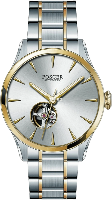 POSCER,classics 42mm,42mm,Stainless Steel,Silver,Automatic,Sapphire,Glass,Round,P,P.6150M.VVW