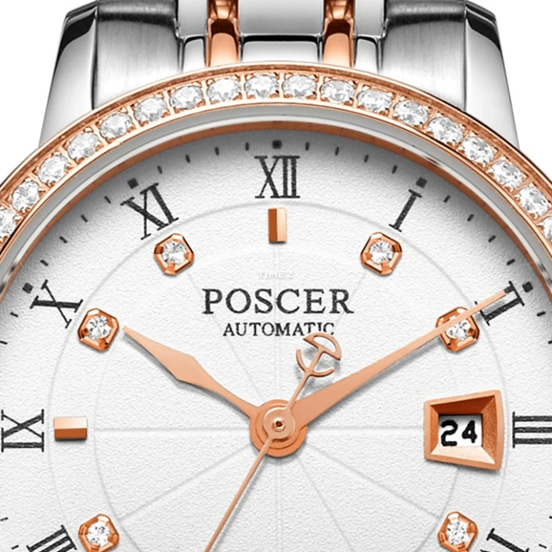 POSCER,Sun moon and stars 28mm,28mm,Stainless Steel,Silver White,Automatic,Day,Sapphire,Glass,P,P.6604L.RRW