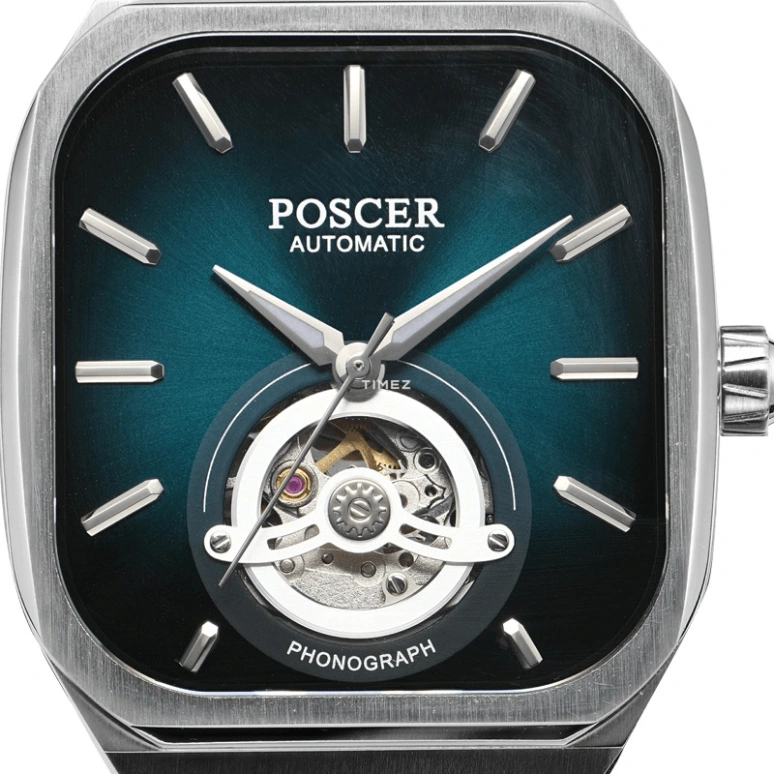 POSCER,Ptime 39x42mm,39x42mm,Stainless Steel,Blue,Automatic,Sapphire,Glass,Other,P,P.6228M.WWU