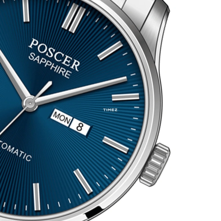 POSCER,Classic of the times 30.20mm,30.20mm,Stainless Steel,Blue,Automatic,Date,Day,P,P.6149L.WWU