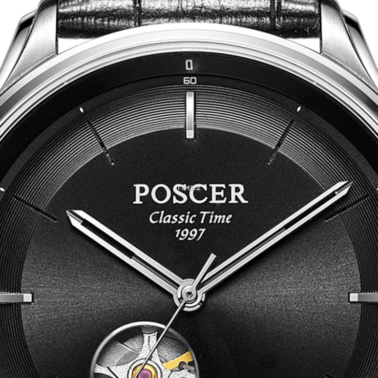 POSCER,Classic of the times 42mm,42mm,Stainless Steel,Black,Automatic,Sapphire,Glass,Round,P,P.6171M.WBB