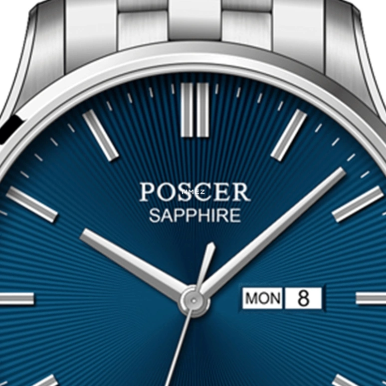POSCER,Classic of the times 30.20mm,30.20mm,Stainless Steel,Blue,Automatic,Date,Day,P,P.6149L.WWU