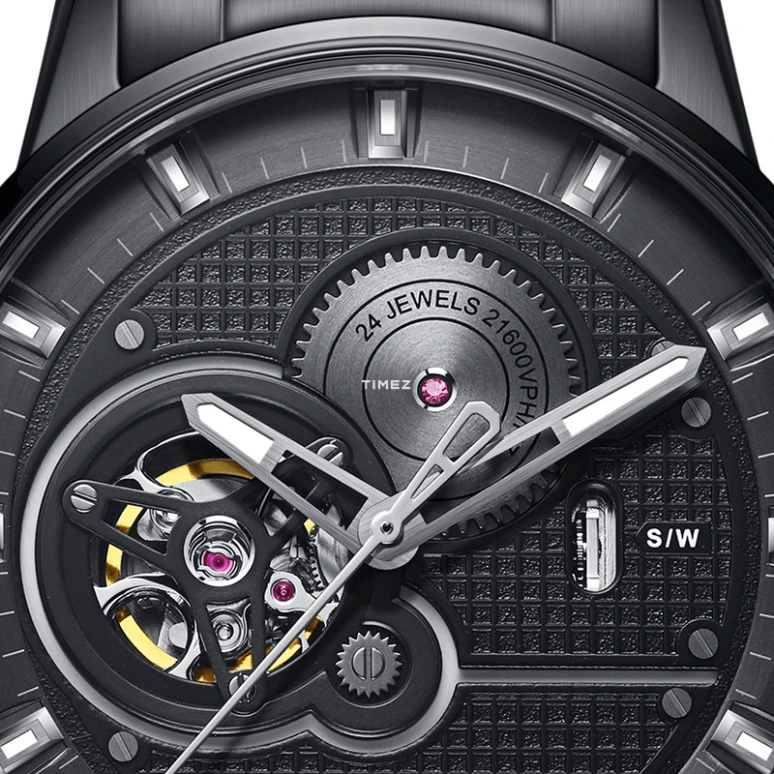 POSCER,Coorong 42mm,42mm,Stainless Steel,Black,Skeleton,Automatic,Sapphire,Glass,Round,P,P.6212M.BBB