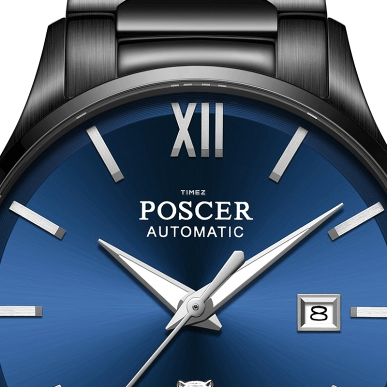 POSCER,Classic of the times 44mm,44mm,Stainless Steel,Blue,Automatic,Day,Sapphire,Glass,P,P.6222MK.BBU
